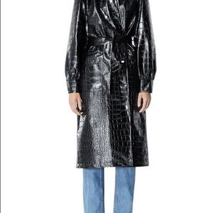 The Kooples
Croc Embossed Faux Leather Trench Coat